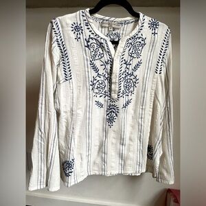 What Goes Around Comes Around Embroidered Cotton Top